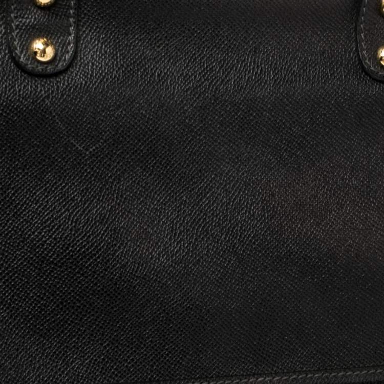 Pre Owned Dolce & Gabbana Black Leather Flap Top Handle Bag