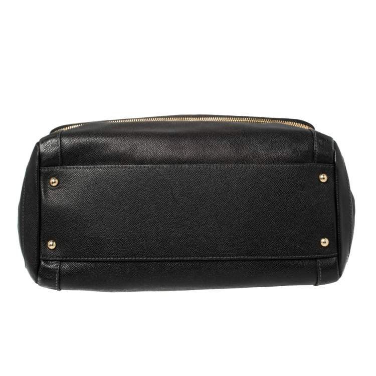 Pre Owned Dolce & Gabbana Black Leather Flap Top Handle Bag