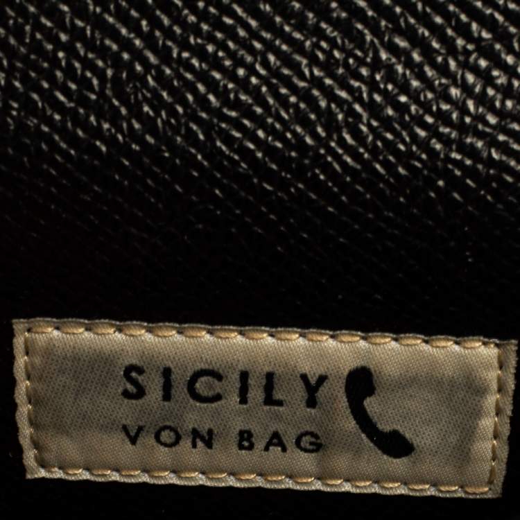 Pre Owned Dolce & Gabbana Brown/Black Leopard Print Leather Miss Sicily Von Wallet on Chain