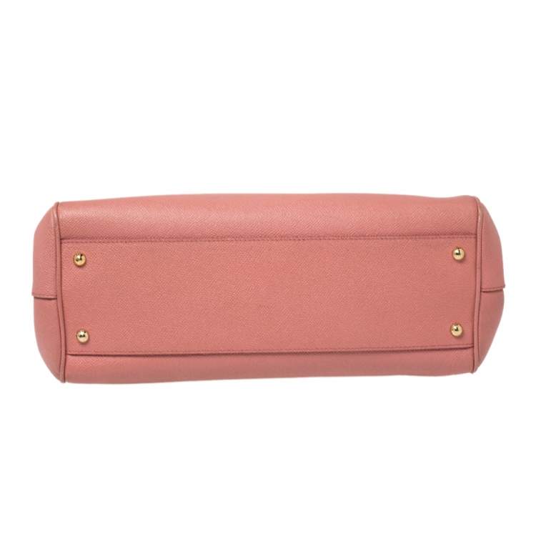 مملوكة مسبقًا Dolce & Gabbana Pink Leather Large Miss Sicily Top Handle Bag
