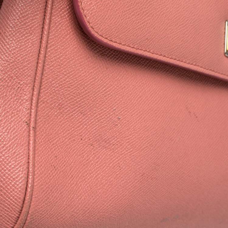 مملوكة مسبقًا Dolce & Gabbana Pink Leather Large Miss Sicily Top Handle Bag