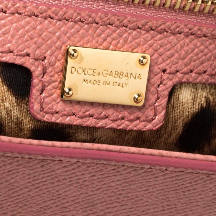مملوكة مسبقًا Dolce & Gabbana Pink Leather Large Miss Sicily Top Handle Bag