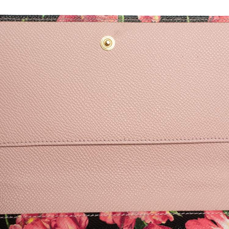 Pre Owned Dolce & Gabbana Multicolor Printed Leather Sicily Smart Gloss Wallet on Chain