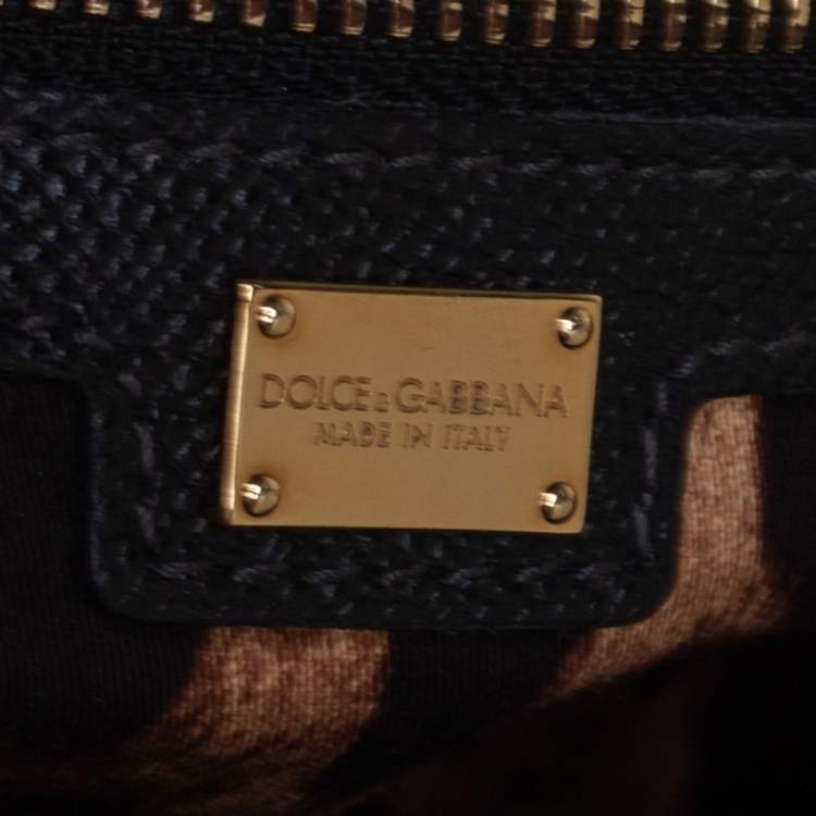 Pre Owned Dolce & Gabbana Black Leather Large Miss Sicily Top Handle Bag