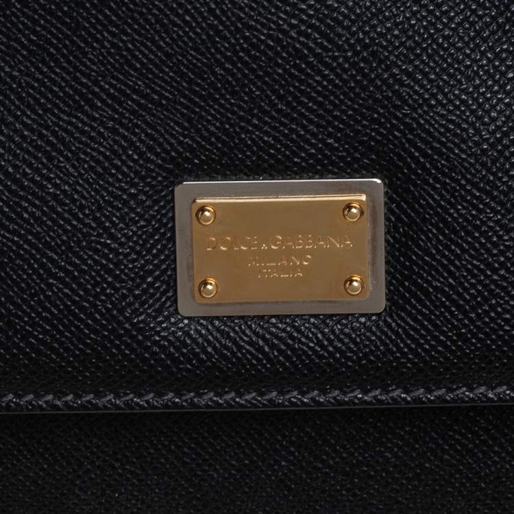Pre Owned Dolce & Gabbana Black Leather Large Miss Sicily Top Handle Bag