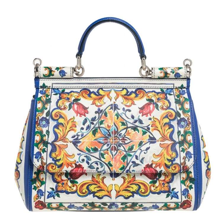 Dolce & Gabbana Sicily Medium Majolica Print Handbag in Multicolor