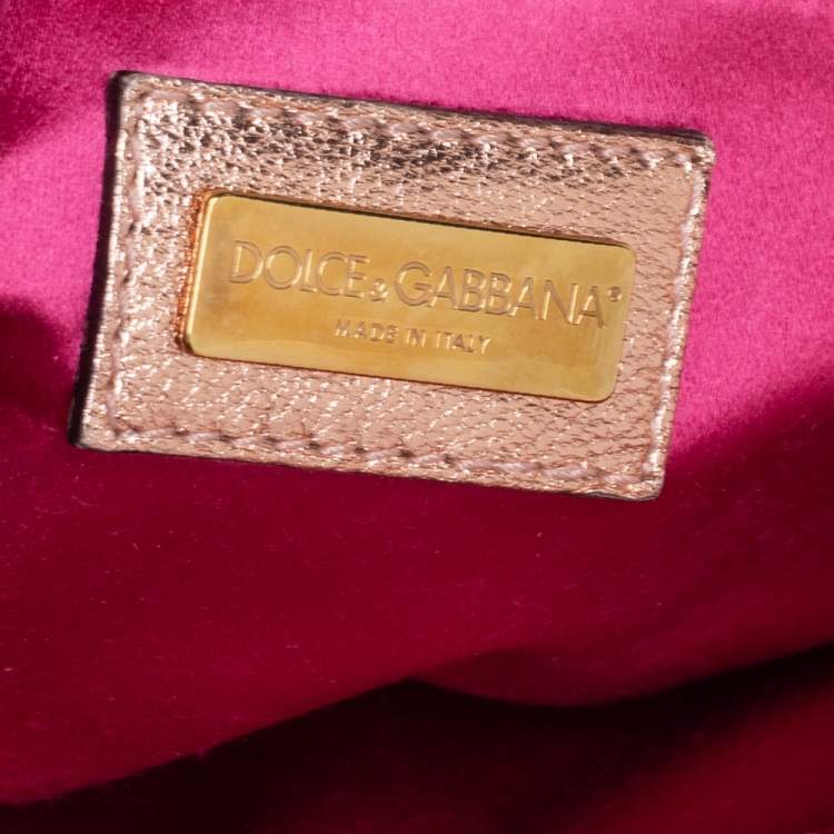 Pre Owned Dolce & Gabbana Pink Python Large Miss Sicily Top Handle Bag