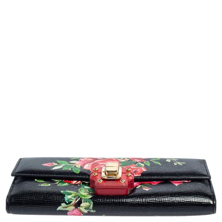 Pre Owned Dolce & Gabbana Multicolor Floral Print Leather Lucia Wallet on Chain