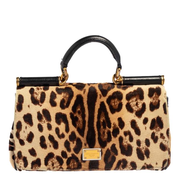 Dolce & Gabbana Animal Print Calf Miss Sicily Top Handle Bag Dolce & Gabbana  | TLC