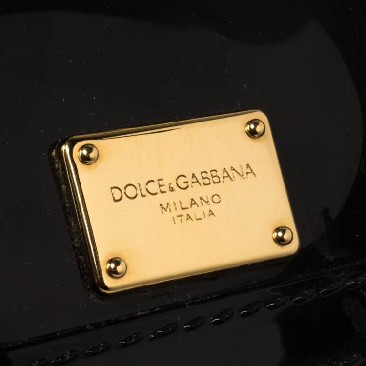 Pre Owned Dolce & Gabbana Black Rubber Small L'amore È Bellezza Miss Sicily Top Handle Bag