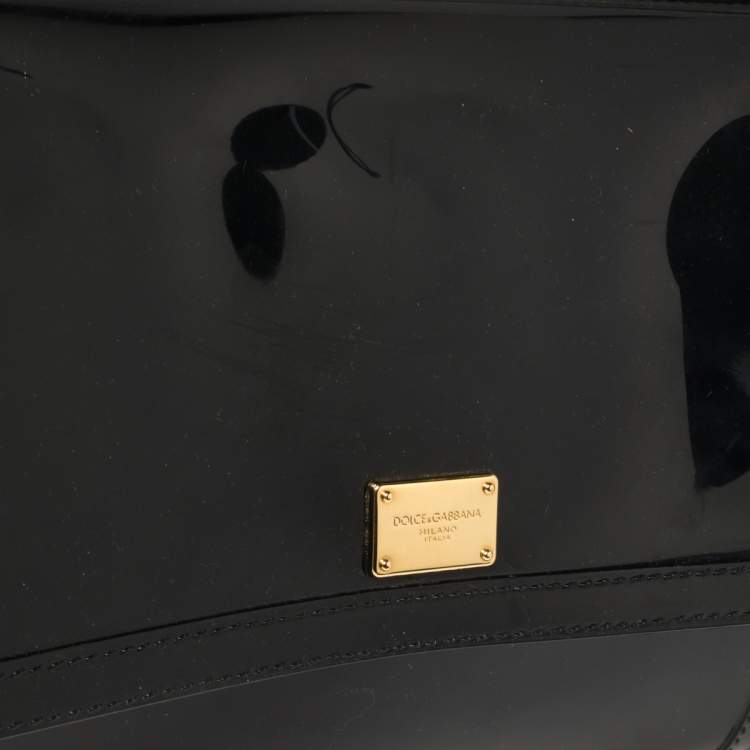 Pre Owned Dolce & Gabbana Black Rubber Small L'amore È Bellezza Miss Sicily Top Handle Bag