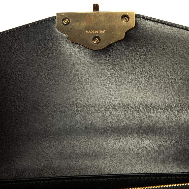 Pre Owned Dolce & Gabbana Black Leather Lucia Embellished Shoulder Bag    
