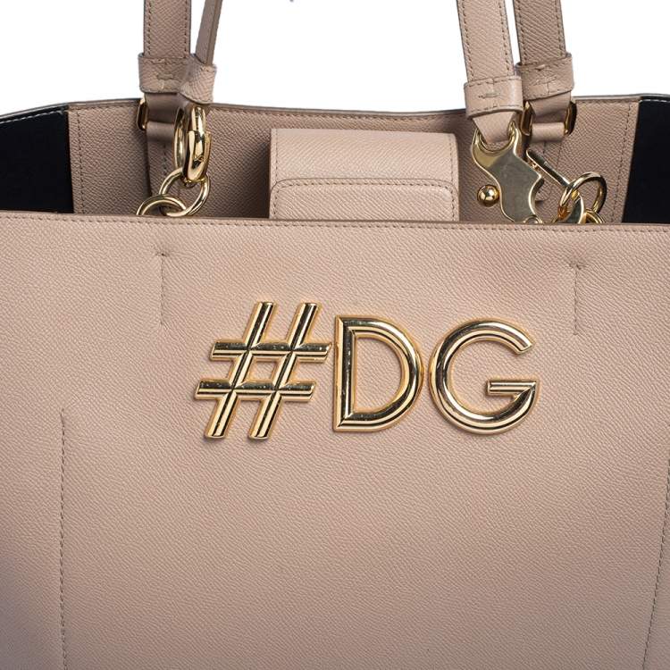 Pre Owned Dolce & Gabbana Beige Leather Beatrice Tote