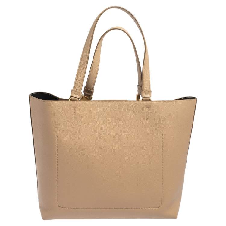 Pre Owned Dolce & Gabbana Beige Leather Beatrice Tote