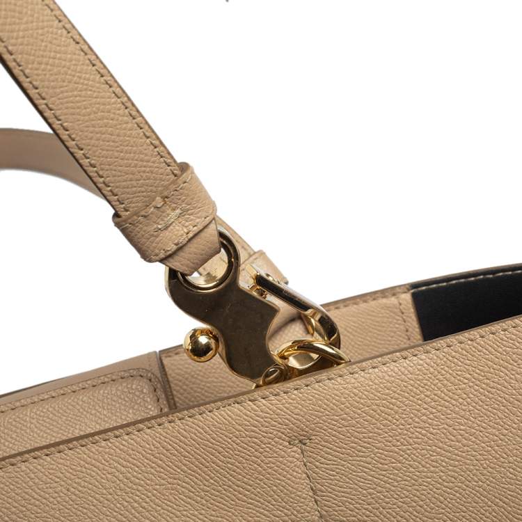 Pre Owned Dolce & Gabbana Beige Leather Beatrice Tote
