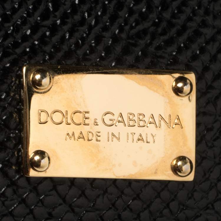 Pre Owned Dolce & Gabbana Black Leather Large Miss Sicily Top Handle Bag