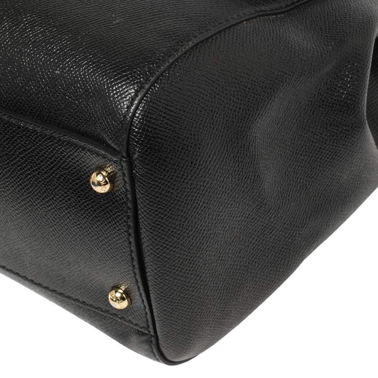 Pre Owned Dolce & Gabbana Black Leather Large Miss Sicily Top Handle Bag