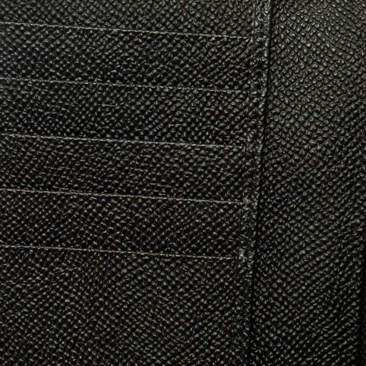 Pre Owned Dolce & Gabbana Black Lizard Embossed Leather Sicily Von Wallet on Chain
