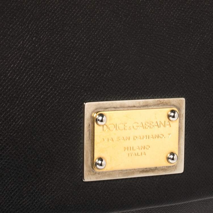 مملوكة مسبقًا Dolce & Gabbana Black Leather Large Miss Sicily Top Handle Bag