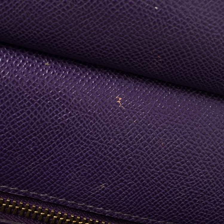 Pre Owned Dolce & Gabbana Purple Leather Medium Miss Sicily Top Handle Bag