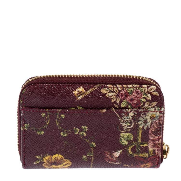 Pre Owned Dolce & Gabanna Multicolor Floral Leather Coin Purse