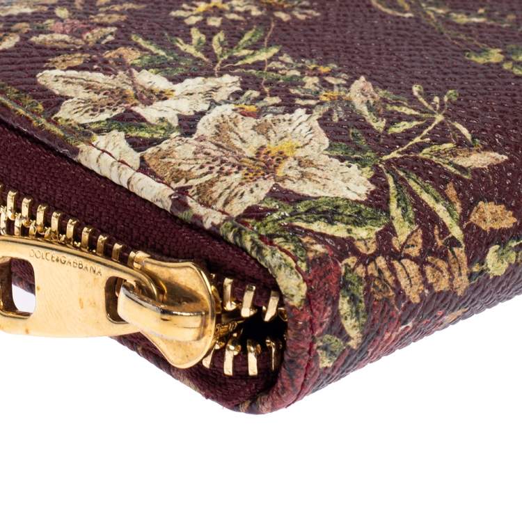 Pre Owned Dolce & Gabanna Multicolor Floral Leather Coin Purse