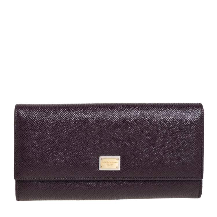 Dolce & Gabbana Burgundy Leather Dauphine Continental Wallet Dolce ...