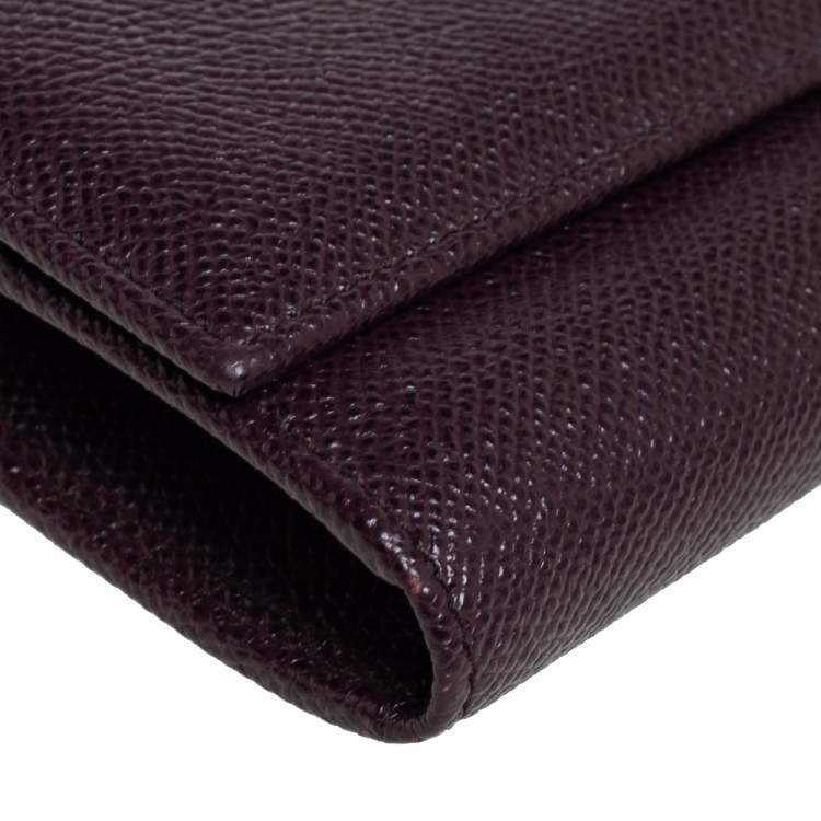 Pre Owned Dolce & Gabbana Burgundy Leather Dauphine Continental Wallet