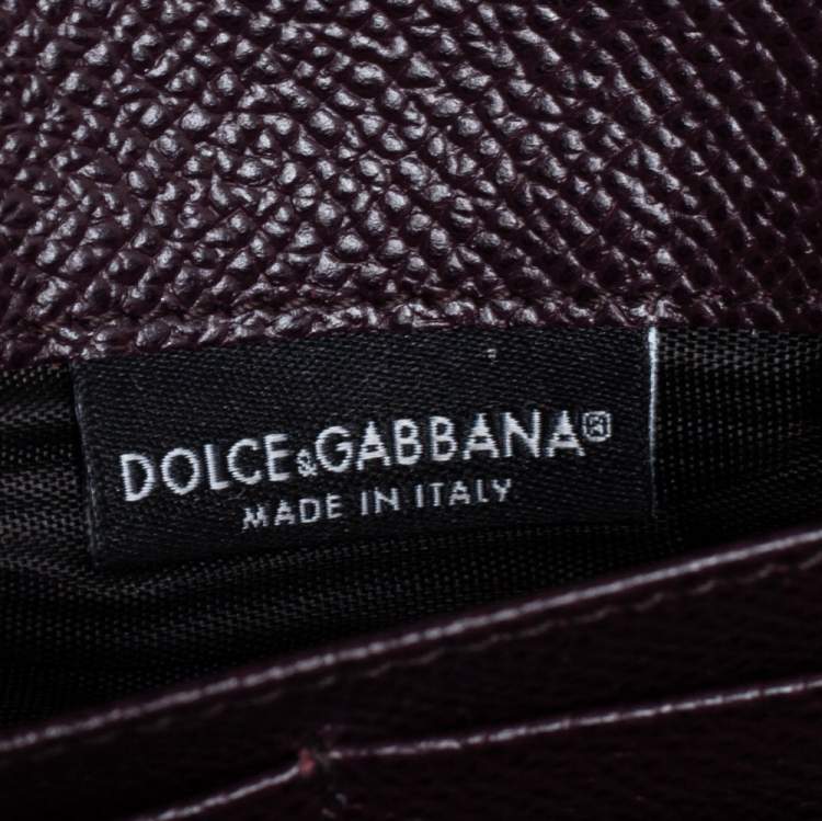 Pre Owned Dolce & Gabbana Burgundy Leather Dauphine Continental Wallet