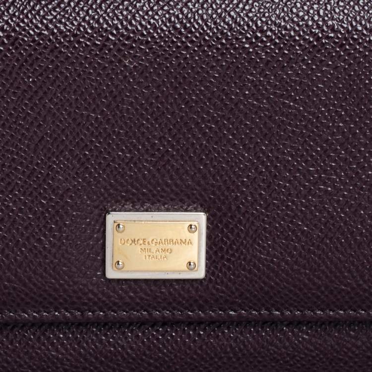Pre Owned Dolce & Gabbana Burgundy Leather Dauphine Continental Wallet