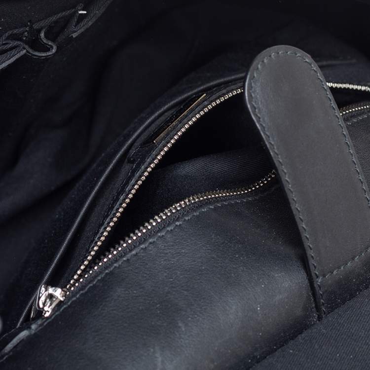 Pre Owned Dolce & Gabbana Black/Brown Leopard Print Coated Canvas Large Miss Sicily Top Handle Bag