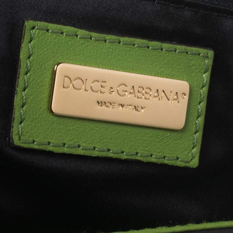 Pre Owned Dolce & Gabbana Green Snakeskin Large Miss Sicily Top Handle Bag