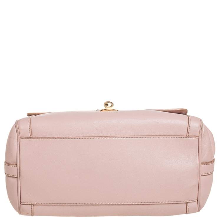 Pre Owned Dolce & Gabbana Pink Leather Large Miss Bonita Top Handle Bag