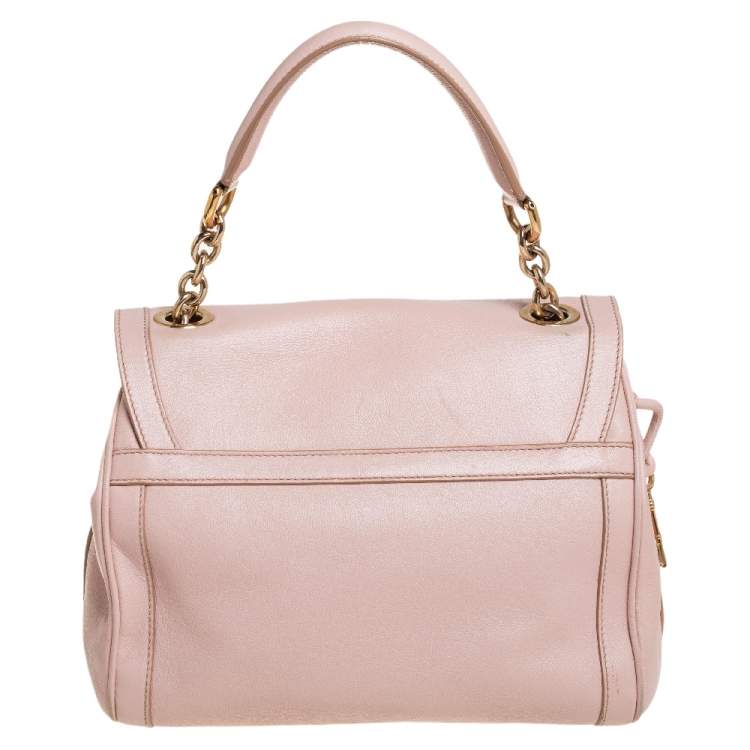 Pre Owned Dolce & Gabbana Pink Leather Large Miss Bonita Top Handle Bag
