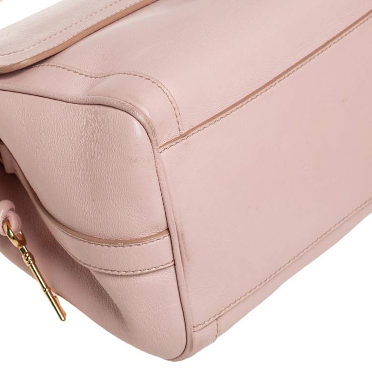 Pre Owned Dolce & Gabbana Pink Leather Large Miss Bonita Top Handle Bag