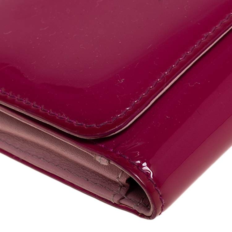 Pre Owned Dolce & Gabbana Pink Patent Leather Wallet On Chain