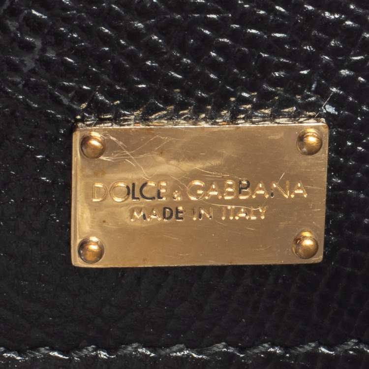 Pre Owned Dolce & Gabbana Black Leather Medium Miss Sicily Top Handle Bag
