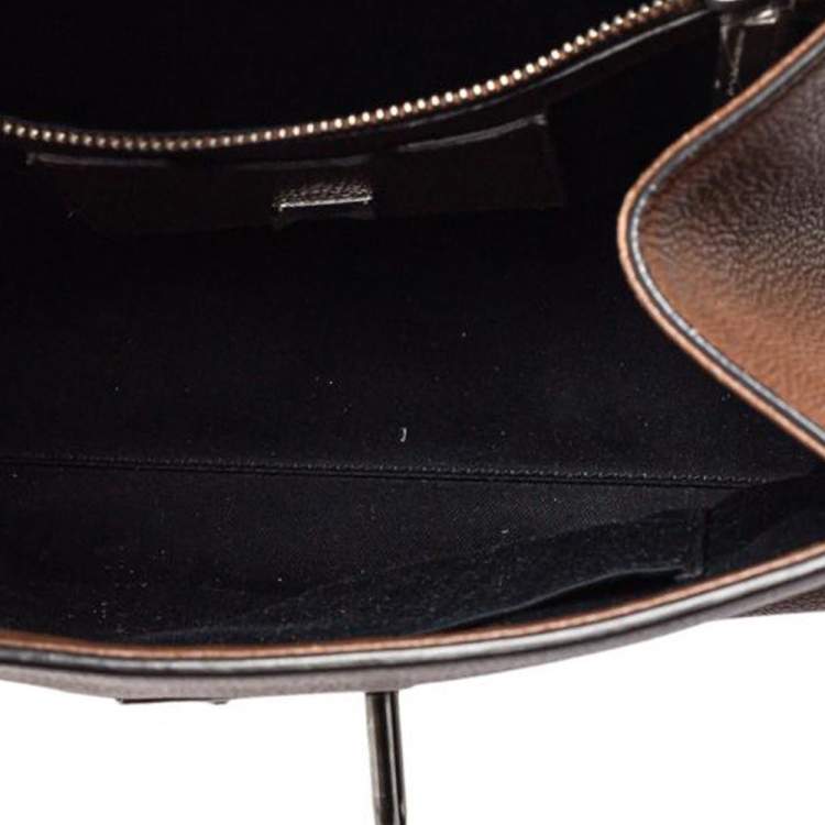 Pre Owned Dolce & Gabbana Brown Leather Medium Monica Studded Top Handle Bag