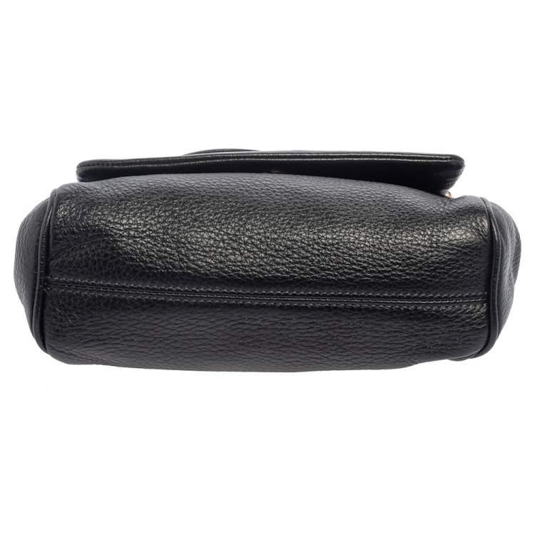 Pre Owned Dolce & Gabbana Black Leather Mini Miss Sicily Belt Bag