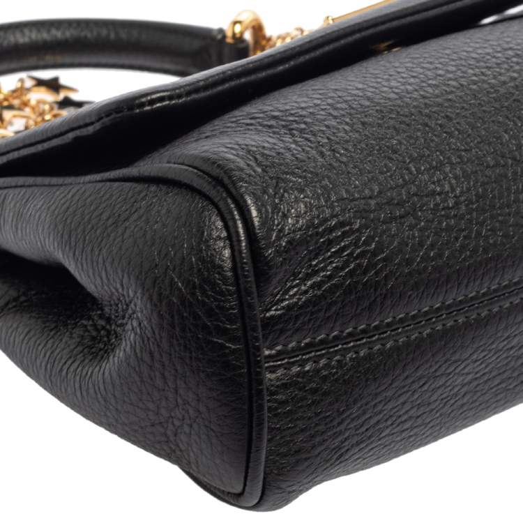 Pre Owned Dolce & Gabbana Black Leather Mini Miss Sicily Belt Bag