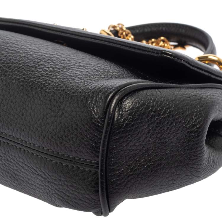 Pre Owned Dolce & Gabbana Black Leather Mini Miss Sicily Belt Bag