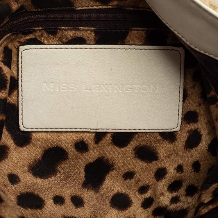Pre Owned Dolce & Gabbana Beige Woven Raffia And Jute Miss Lexington Hobo