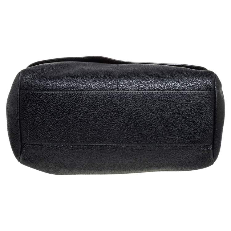 Pre Owned Dolce & Gabbana Black Leather Large Miss Sicily Soft Top Handle Bag