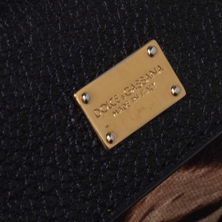 Pre Owned Dolce & Gabbana Black Leather Large Miss Sicily Soft Top Handle Bag