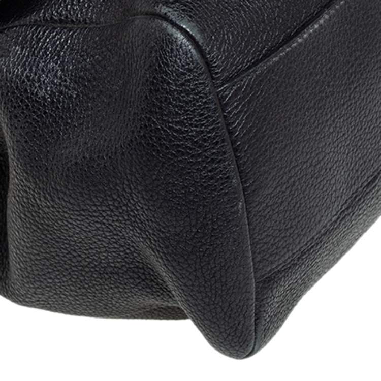 Pre Owned Dolce & Gabbana Black Leather Large Miss Sicily Soft Top Handle Bag