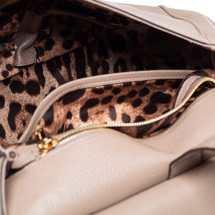 Pre Owned Dolce & Gabbana Brown Leather Miss Sicily Top Handle Bag