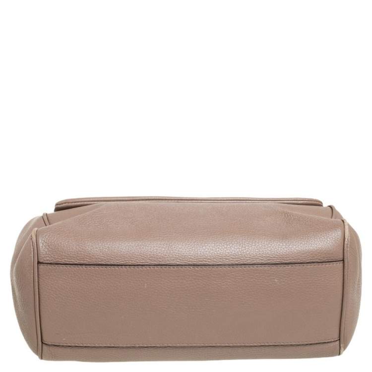 Pre Owned Dolce & Gabbana Brown Leather Miss Sicily Top Handle Bag