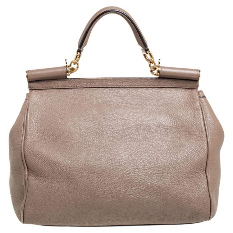 Pre Owned Dolce & Gabbana Brown Leather Miss Sicily Top Handle Bag