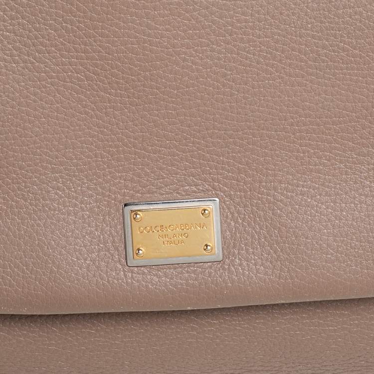 Pre Owned Dolce & Gabbana Brown Leather Miss Sicily Top Handle Bag