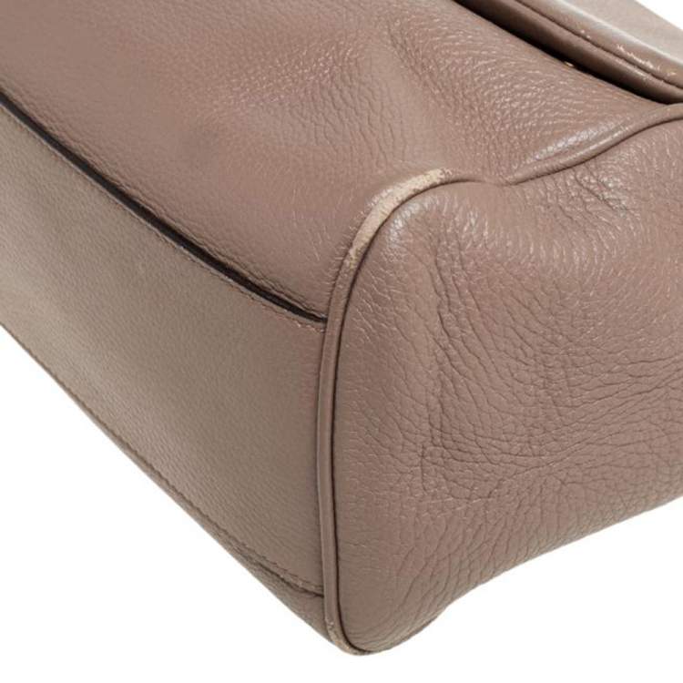 Pre Owned Dolce & Gabbana Brown Leather Miss Sicily Top Handle Bag